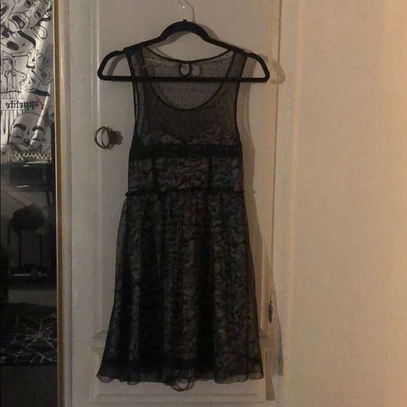 ⚫️KIMCHI BLUE/ Dotted Mesh Over-lay Dress⚫️ - Picture 2 of 6